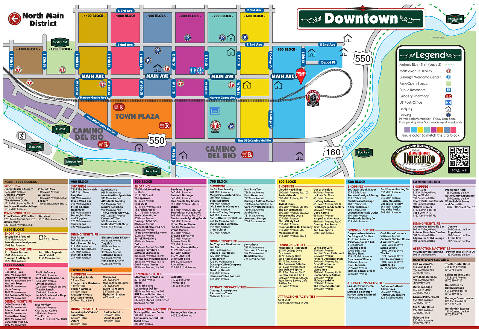 downtown durango map